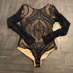 Black / nude bodysuit
